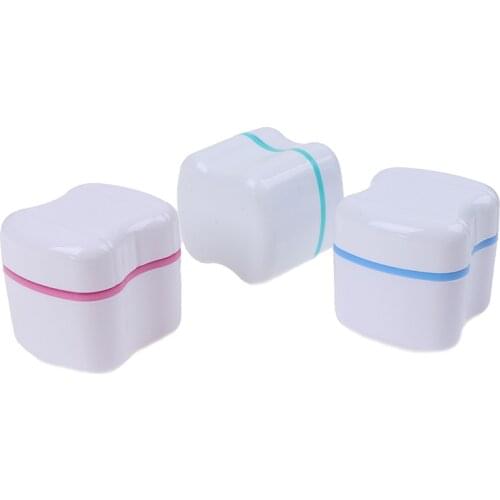 Denture False Teeth Storage Box Case With Filter Screen Dental Appliance