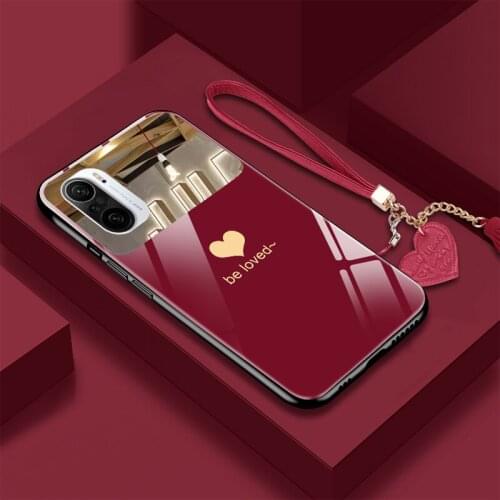 For Xiaomi POCO F3 Case fashion Hard Tempered glass Mirror protective Back Cover Case For Xiaomi Redmi K40 Pro K40Pro shell