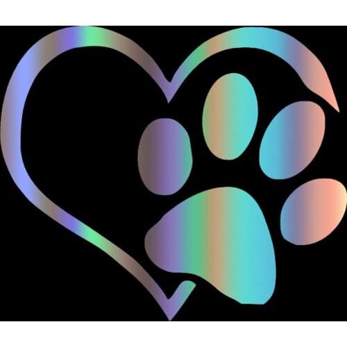 Dawasaru Die-Cut Vinyl Decal Dog Paw Car Sticker Waterproof Auto Decors on Bumper Window Laptop