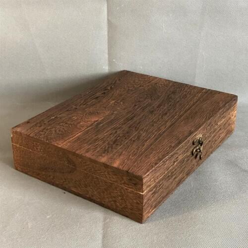 1 Pc Wooden Retro Storage Box Treasure Box Antique Storage Case Simple Storage Container Dust-Proof With Lock