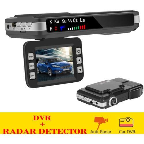 English Russian Voice Radar Detector 2 in 1 Car DVR Dashboard Camera Speedometer Mobile Speed Radar Detect Protect X K CT La