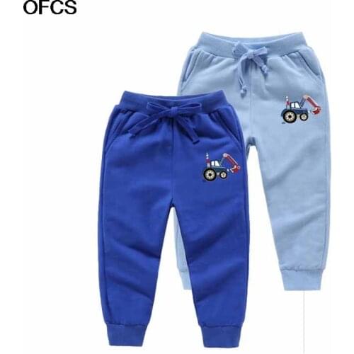 Childrens Sport Pants Boy Fashion Cartoon Elastic Waist Soft School Pants Kids Skinny Trousers Clothing Girls Sweatpants 2-12Y