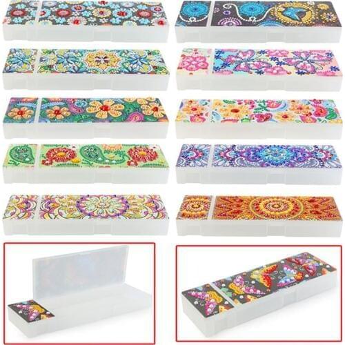 DIY Butterfly Special Shaped Diamond Painting 2 Grids Stationery Pencil Box Rhinestones Diamond Embroidery Storage Case Gifts