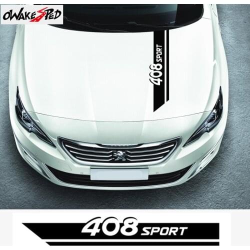 For PEUGEOT 208 3-5 door Sport Stripes Accessories Car Bonnet Sticker Racing Styling Auto Hood Engine Cover Decor Vinyl Decals