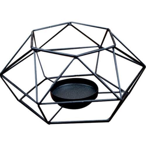 Europe Iron Hollow Candlestick Figurine Ornaments Metal Wind Candle Holder Rack Crafts Desk Home Decor Accessories Wedding Gifts