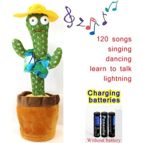 Cactus Toy That Can Sing And Dance 120 English Song Learn To Speak Light-emitting Unique Head Toy Early Education Educationa Toy