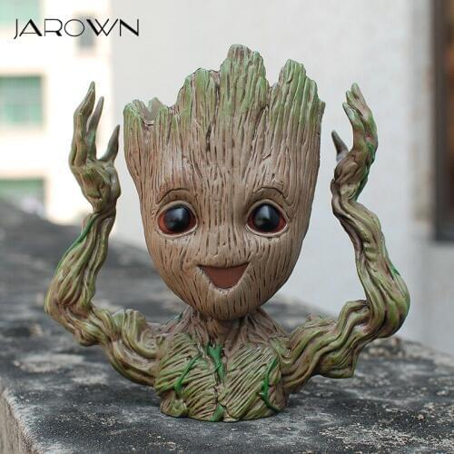 JAROWN Artificial Flower Pot Pen Holder Action Figures Cute Model Toy For Gifts Home Garden Office Decoration