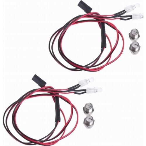 2SET RC LED Light 2 Leds Kit for 1/10 RC Car Truck Crawler RC Model Drift Car Headlight Taillight TRAXXAS HSP HPI REDCAT Axial