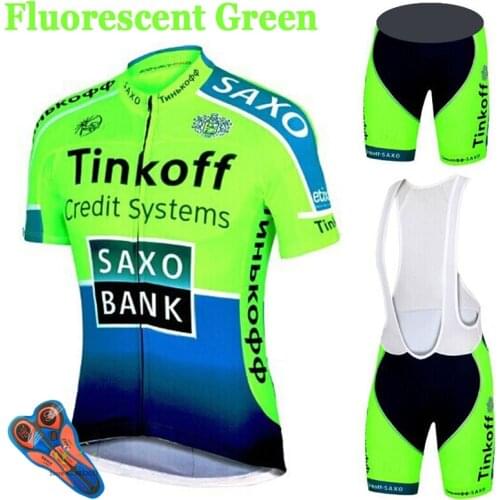 Tinkoff Saxo Bank Short Sleeve Cycling Jersey Set Ropa Ciclismo Hombre MTB Cycling Clothing Bicicleta Breathable Bike Jersey