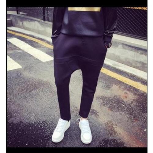 Korean version of hip-hop loose sports casual pants tide mens low-end collapse pants big crotch pants large size pants hip-hop