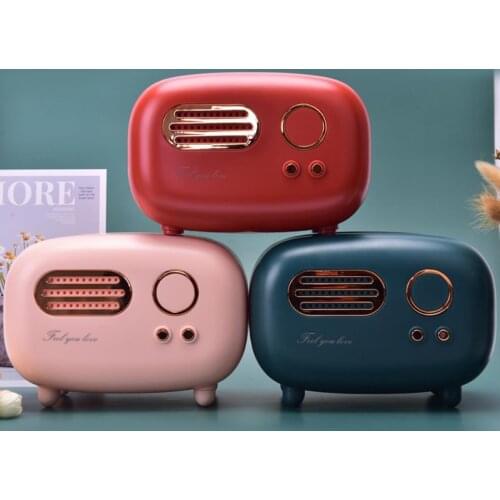 Retro Radio Model Tissue Box Desktop Paper Holder Vintage Dispenser Storage Napkin Case Organizer Ornament Craft
