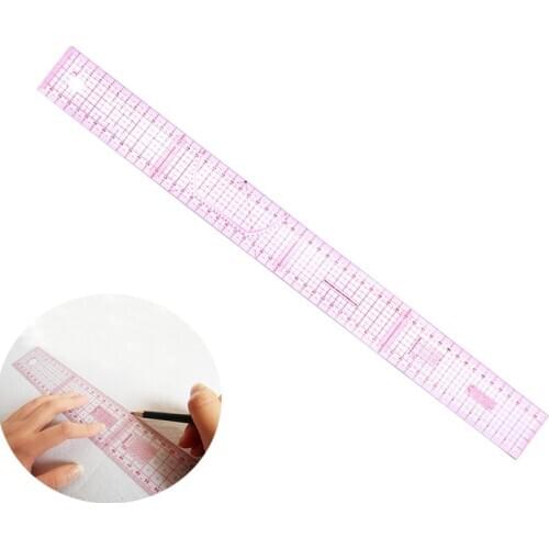 LMDZ 54cm Tailor Multi-Function Grading Ruler Double Side Metric Straight Ruler Sewing Craft Tool Plastic Transparent Ruler