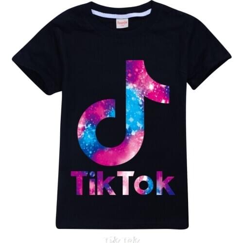 2021 New Tik Tok Printed Children Cartoon T Shirt Kids T-shirt Toddler Boys Girls Short Sleeves Anime Tshirt O-neck Tops