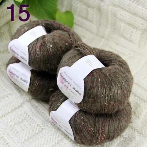 Sale 4ballsX50gr Luxury Fluffy Soft NEW MOHAIR Shawls Hand Knit Crochet Yarn Black brown 825-15-4