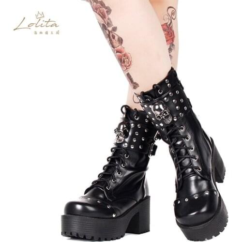 Lolita boys' and girls' Cosplay shoes, handmade round headed punk sneakers, tall men, work gifts