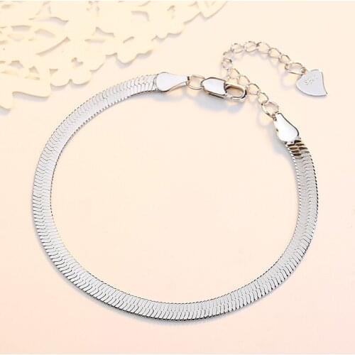 Silver Plated Romantic Fashion Womens Handmade Jewelry Lovely Flat Snake Bracelet Short Bracelet Friends Valentines Gift