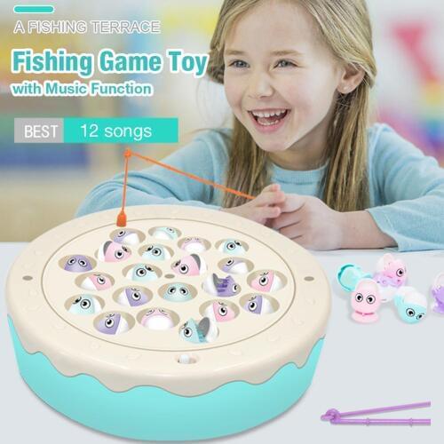 Fishing Indoors Game Educational Toy Kid Early Education Toy With Music Function 12 Songs For Toddlers Children