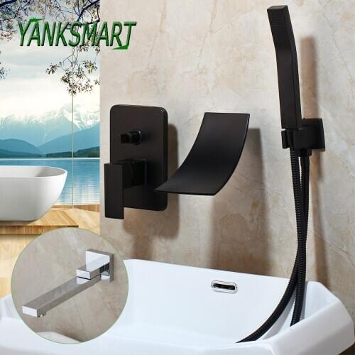 YANKSMART Bathtub Shower Faucet Set Bathroom Basin Hand Shower Head Bath & Shower Faucets Wall Mounted Hot And Cold Water Tap