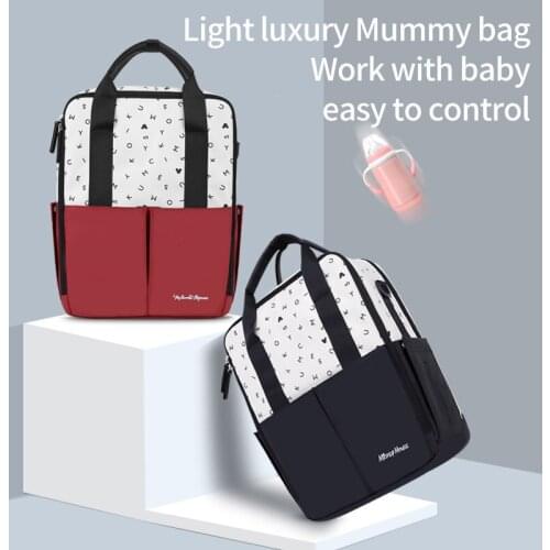 Disney USB Diaper Bag Fashion Backpack Mummy Maternity Nappy Bag High Capacity Baby Bag Multi Function Baby Travel Nursing Bag