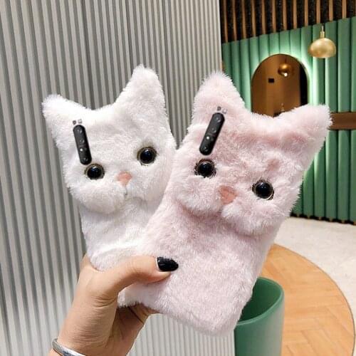 Warm Case for Sony Xperia 1 5 II 10 Plus Ace 8 XA2 Plus XA1 Ultra XA XZ2 Premium XZ1 Compact XZ L1 L2 L3 L4 Luxury Fluffy Cover