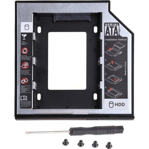 12.7mm SATA 2nd HDD SSD Universal Hard Drive Caddy for cd DVD-ROM Optical Bay L4MD
