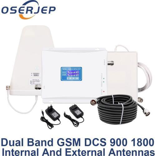 LCD Display GSM 900 4G 1800 mhz Dual Band Repeater GSM 4G LTE Phone Amplifier Cellular Mobile Booster +LPDA /Panel Antenna