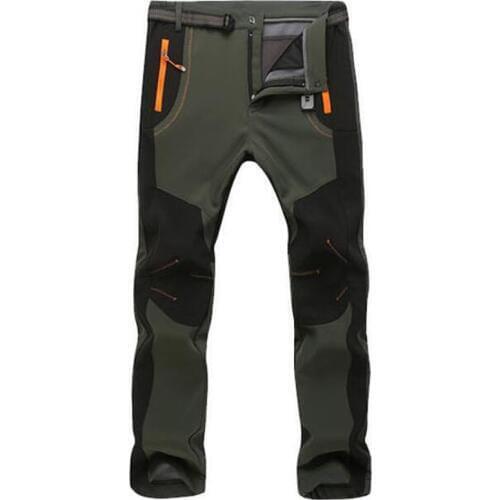 Thicken Fleece Pants Men Casual Winter Warm Soft Shell Breathable Trousers Male Windproof waterproof Elasticity Cargo Pants 5XL