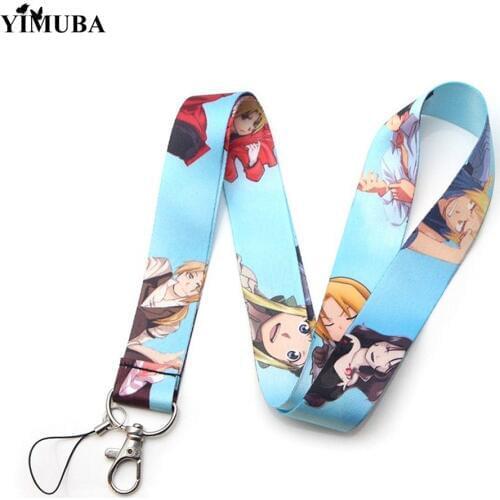 YIMUBA Hot! Japan Anime Fullmetal Alchemist Lanyards Keychain Otaku Mobile Phone Rope Neck Straps ID Name Badge Key Ring Holder