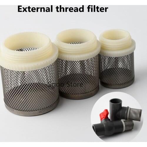 1pc SS304 External Thread Filter Garden Irrigation Fittings Aquarium Fish Tank Filter Cup Water Pump Protect Hose Mesh Filter