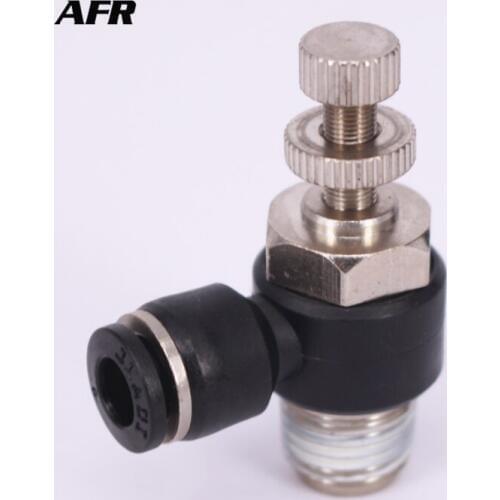 10pcs/lot PSL6-01 6mmTube Push In to Connect Fitting 1/8" Thread Speed Flow Controller Air Valve SL6-01 Pneumatic Throttle Valve