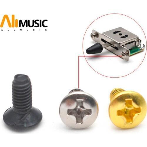 10pcs Electric Guitar Switch Screws Pickup Selector Screw for Electric Guitar Bass 3*8MM Black/Gold/Chrome