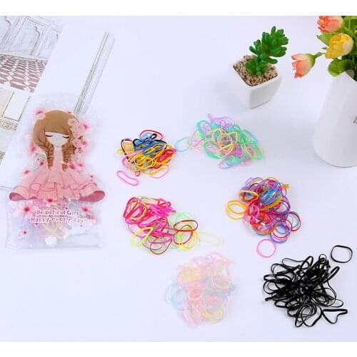 Kids' Handbag Peach Flower Girl Hairband Rope Ponytail Holder Elastic Rubber Band Ties Braids 150PCS/Cartoon Bag Hair Accessorie