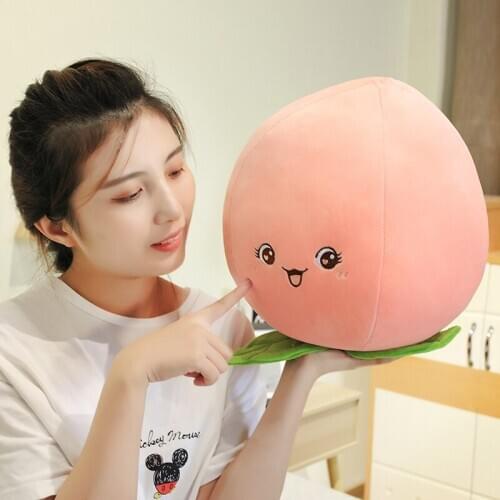 30/45CM Cute Peach Plush Toys Lovely Stuffed Soft Fruit Dolls Simulation Peach Pillow Sofa Cushion For Children Girls Gifts