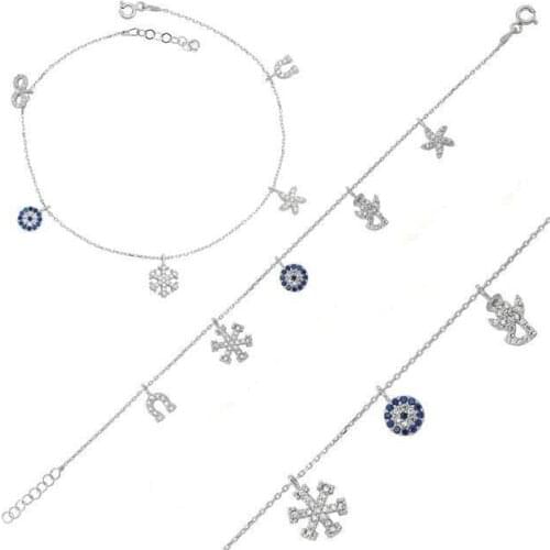 925 Sterling Silver Luck Bracelet with Zircon Stone