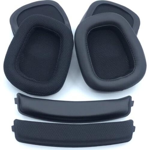 Earpads For Logitech G633 G933 Headphones Set Sponge Ear Cotton Earmuffs Breathable Mesh Accessories Head Beam headband