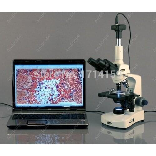 AmScope Supplies 40X-2000X 3W LED Trinocular Darkfield and Brightfield Compound Microscope T340B-DK-LED