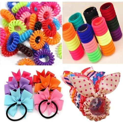Colorful Hair Accessories for Girls Big Bowknot Pricess Headdress Kids Elastic Hair Bands Scrunchie Women Hair Styling Tools