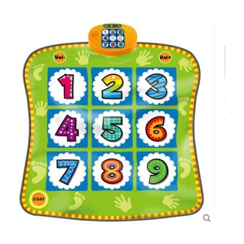 Dance Mat for Kids, Waterproof 1 to 9 Numbers Dance Mat with LED, Adjustable Volume, Built-in Music, 3 Challenge Levels, Environ