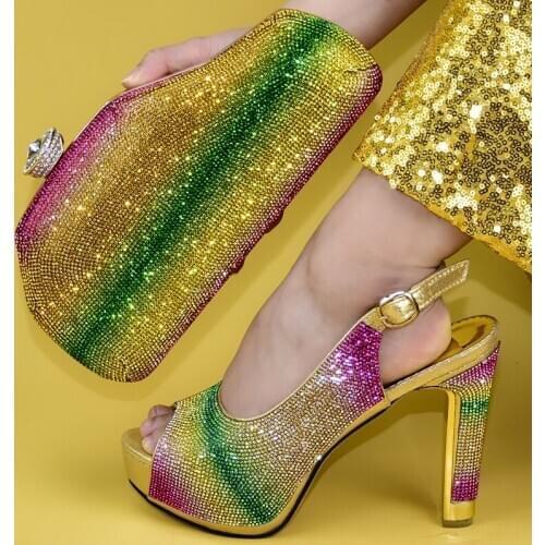 Doershow best selling Italian Shoes and Bag Set African Wedding Shoe and Bag set Italy Shoe and Handbag Summer Set Women! HPO1-3