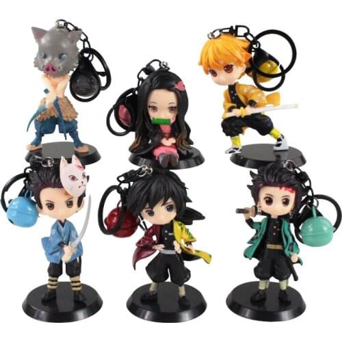 6pcs/Set 6-9cm Demon Slayer PVC Action Figure Kamado Tanjirou Nezuko Zenitsu Inosuke Tomioka Giyuu Mini Model Toys Brinquedos