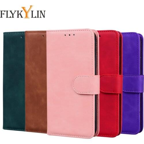 FLYKYLIN Flip Wallet Leather Cases For Samsung Galaxy M31S M51 Funda For Samsung A01 Core Magnetic Solid Color Phone Cover Coque