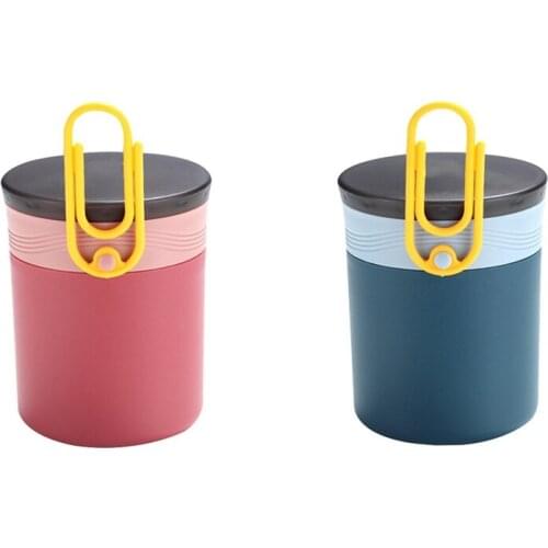 HOT-2x 450ML Leak Proof Hot Cold Food Jar,Stainless Steel Food Thermos for Kids,Food Soup Containers,Hot Food Jar,Red & Blue
