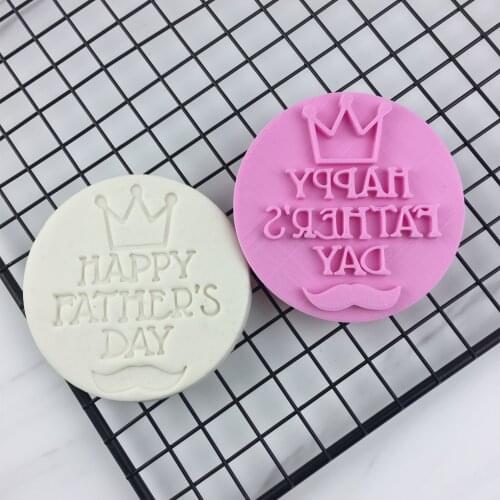 Crown Best Happy Fathers Day Cookies Seal Baking Tools Cake Mould Flipping Birthday PLA 3D Customization