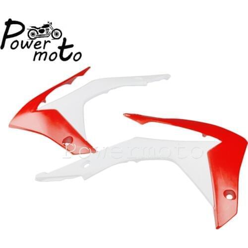 Motocross White Red Radiator Shroud Dirt Bike Side Panel Enduro Frame Guard For Honda CRF250R 2014-2017 CRF450R 2013-2016