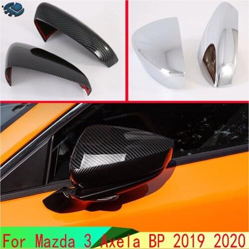 For Mazda 3 Axela Sedan BP 2019 2020 Car Accessories ABS Chrome Door Side Mirror Cover Trim Rear View Cap Overlay Molding