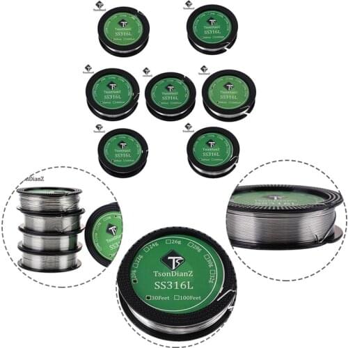 NEW 10m/roll SS316L Wire 32ga 30ga 28ga 26ga 24ga 22ga 20ga Heating Wire DIY Resistance Coil Wire