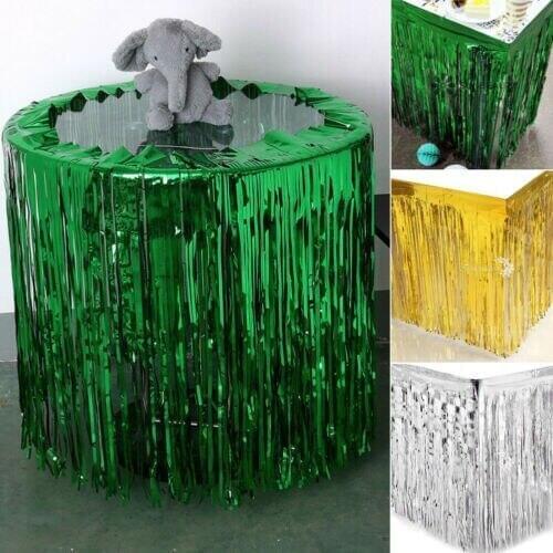 Colorful Hawaiian Tropical Party Table Decor Grass Skirt Curtain Summer Beach Party Decor Table Skirt Grass Holiday Supplies