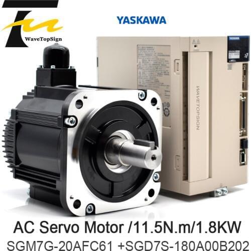 Yaskawa Servo Motor SGM7G-20AFC61 +SGD7S-180A00B202 Driver Speed 1500RPM Torque 11.5N.m Voltage AC200V