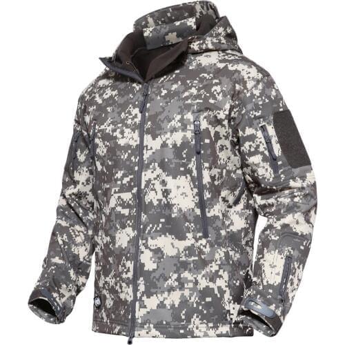 Shanghai Story Mens Jacket Coat Water-resistant Luker Shark Skin Soft Shell Hoodie Military Airsoft Jackets