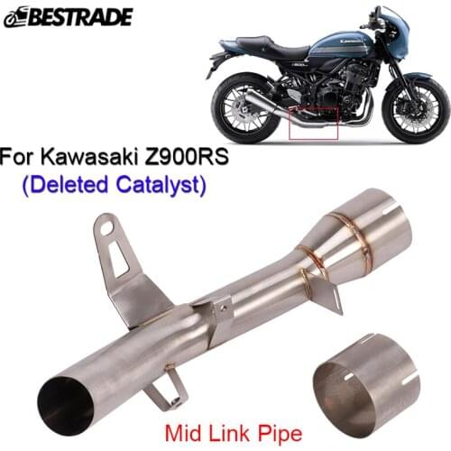 Mid Pipe For Kawasaki Z900RS 2018-2020 Replace Catalyst Tips Motorcycle Exhaust Middle Link Pipe Connect Tube Slip On
